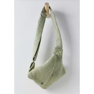 Free People Kinsley Knit Sling Green Cross Body Bag